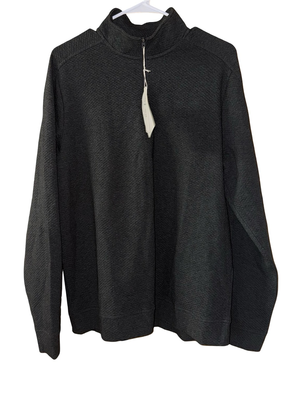North End Men's XL Spirit Textured Quarter-Zip Pullover NE725 Black Heather NWT